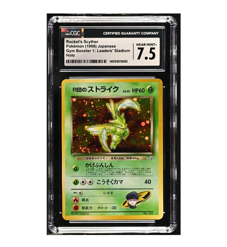 CGC 7.5 Rocket’s Scyther - Gym Booster 1: Leaders’ Stadium **SWIRL**