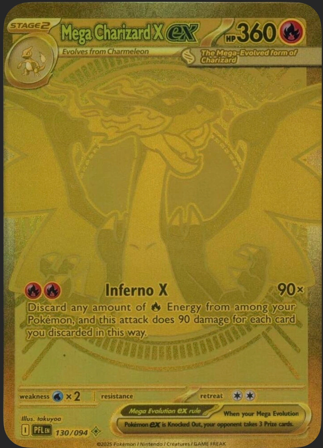 Mega Charizard X ex 130/094 - ME02: Phantasmal Flames