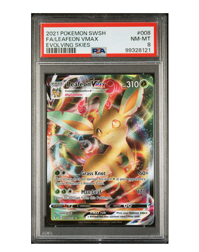 PSA 8 Leafeon VMAX - SWSH07: Evolving Skies