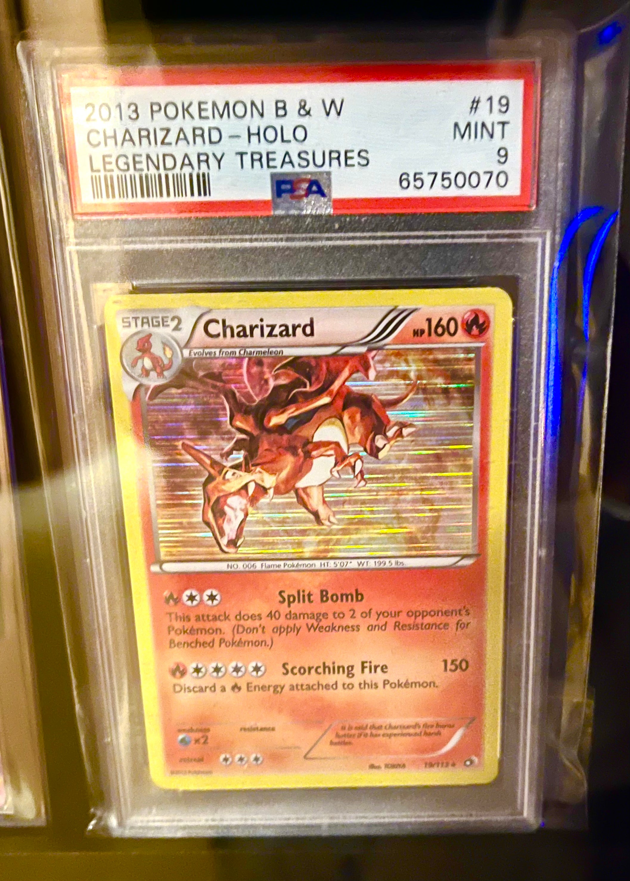 PSA 9 Charizard (Holo) - B&W: Legendary Treasures