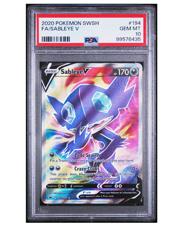 PSA 10 Sableye V (Full Art) - Sword & Shield Base Set