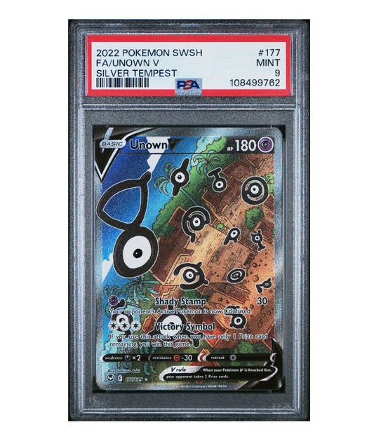 PSA 9 Unown V (Alternate Art) - SWSH12: Silver Tempest