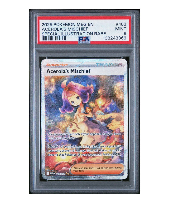 PSA 9 Acerola's Mischief - 183/132 - ME01: Mega Evolution