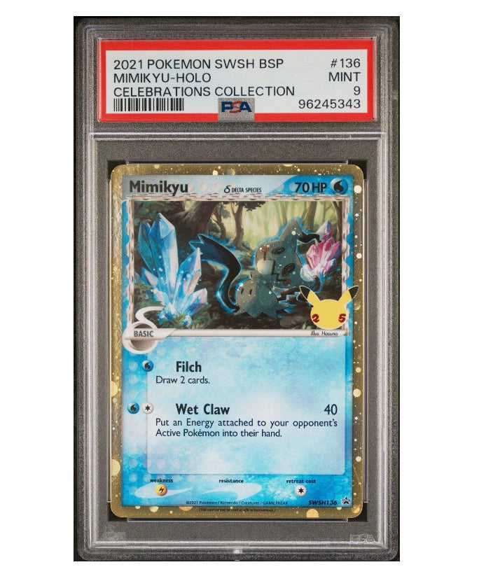 PSA 9 Mimikyu (Delta Species) - SWSH136 - SWSH: Sword & Shield Promo Cards