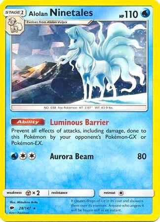 Alolan Ninetales - 28/147 (Cracked Ice Holo) - Deck Exclusives
