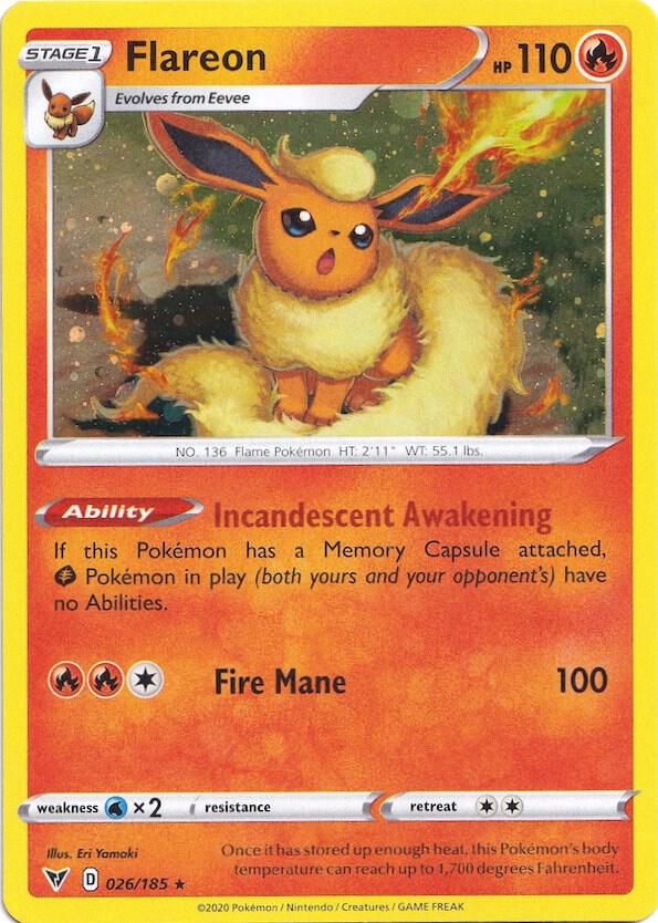 Flareon - 026/185 (Cosmos Holo) - Miscellaneous Cards & Products