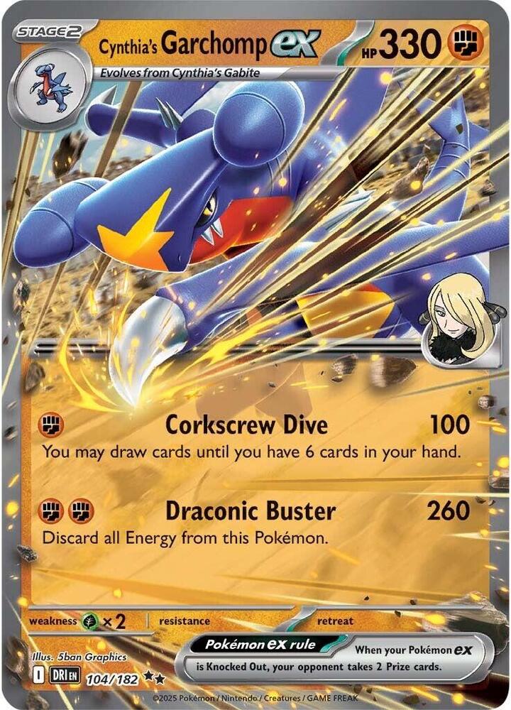 Cynthia's Garchomp ex - 104/182 - SV10: Destined Rivals