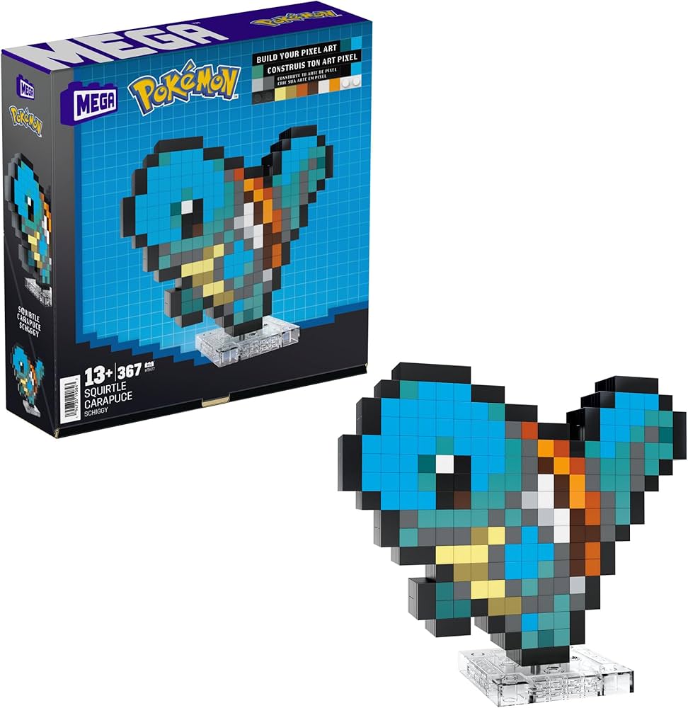 MEGA Pokémon Squirtle Building Toy Kit (367 Pieces) Retro Set