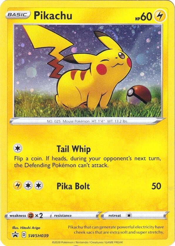 Pikachu - SWSH039 - SWSH: Sword & Shield Promo Cards