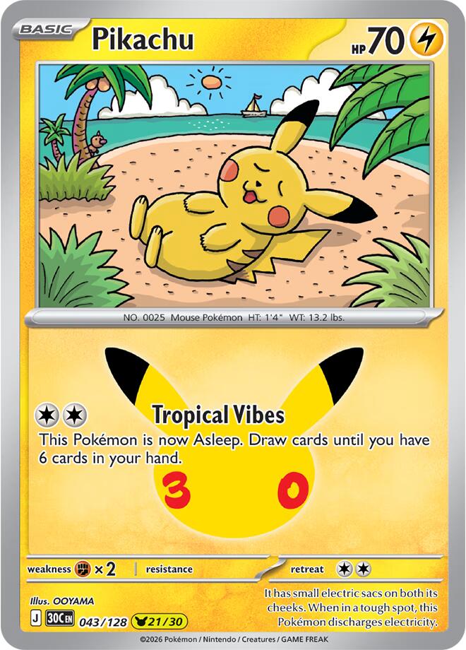 Pikachu - 043/128 - ME: 30th Celebration