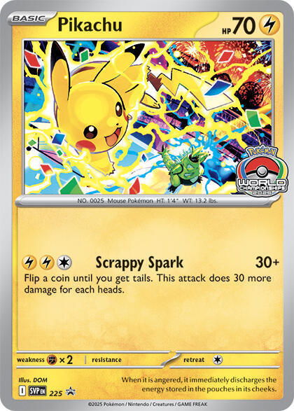 Pikachu - 225 (World Championship 2025) - SV: Scarlet & Violet Promo Cards