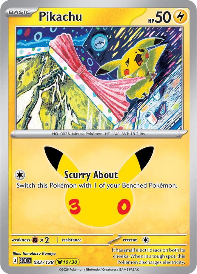 Pikachu - 032/128 - ME: 30th Celebration